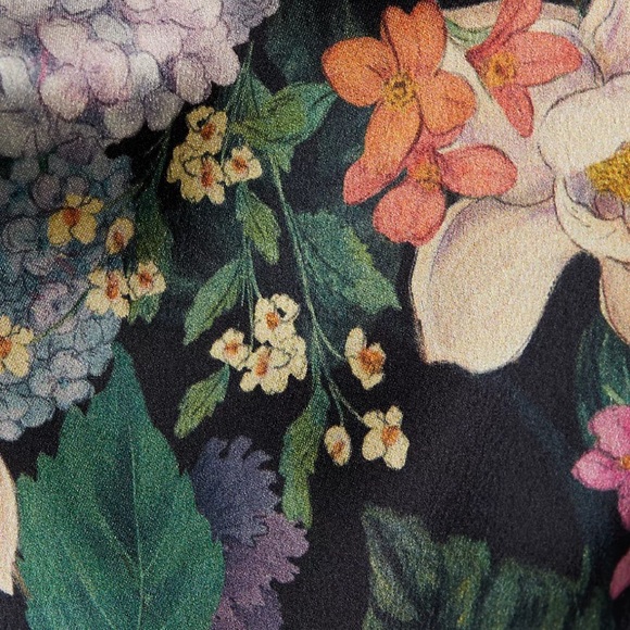 👗👗Teri Jon Floral Dress Size 10 Long Sleeve Black Multicolor - Picture 7 of 10